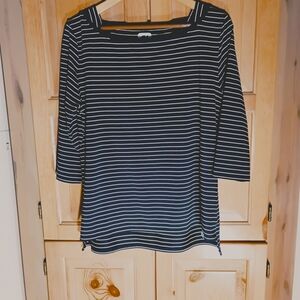 FootJoy Women's Boatneck 3/4 Sleeve Striped Golf Shirt. Sz L